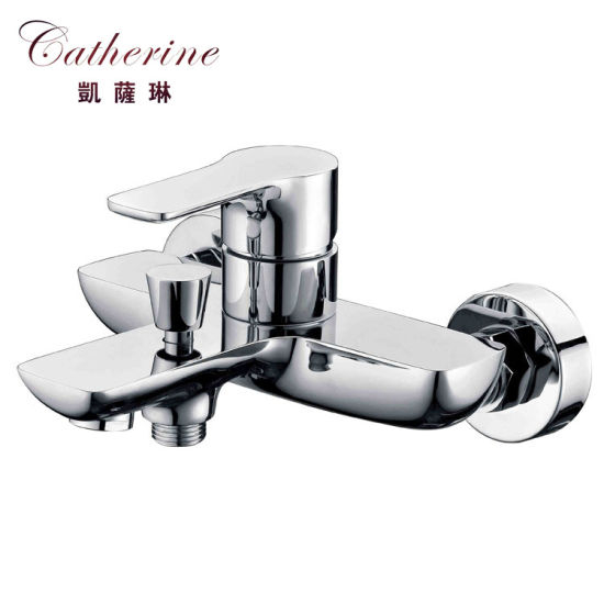 Contemporary Brass Single Lever Wall-Mounted Tub Faucet in Chrome (22505)