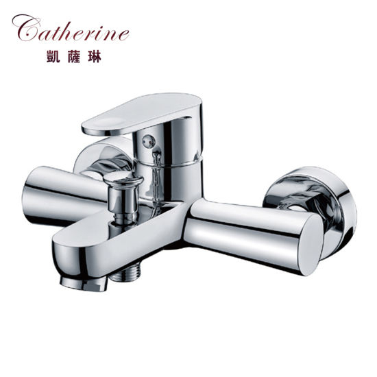 Contemporary Brass Single Lever Wall-Mounted Bathtub Mixer in Chrome (22005)