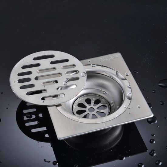 Factory Directly Sales 100*100 mm Square Bathroom and Kitchen 304 Stainless Steel Floor Drain