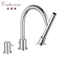 Brass Dual Handle 3-Hole Deck-Mounted Bath Faucet in Chrome (60132)