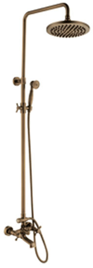 Antique Brass External Double Handle Sliding Shower Faucet (60108A)
