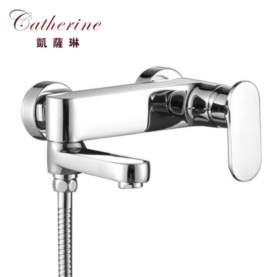 Contemporary Brass Single Lever Wall-Mounted Bathtub Mixer in Chrome (22505)