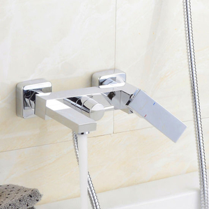 Square Bath Shower Faucet Mixer with Hand Shower