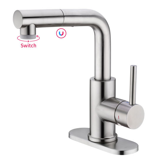 Pull out Bathroom Faucet, Stainless Steel Bar Sink Faucet, Prep Faucet