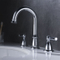 3 Holes Double Handle Bathroom Faucet in Chrome, Widespread Basin Faucet Mixer