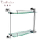 Fashion Double-Deck Brass Glass Shelf in Chrome (5514)
