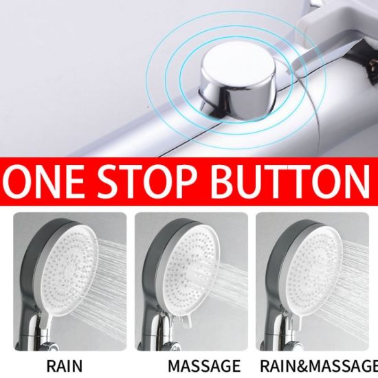 Water Saving Shower Head with Button Stop