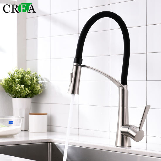 Pull Down Sprayer Kitchen Sink Faucet in Stainless Steel