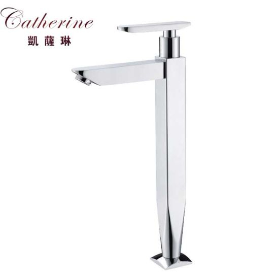 Square Brass Lavatory Cold Sink Basin Faucet in Chrome (101185)