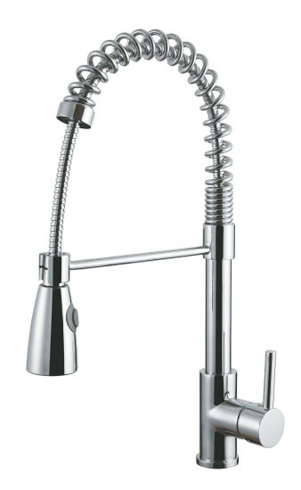 Single Hole Single Handle Pull out Kitchen Faucet in Chrome (40101)
