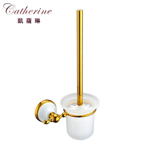 Classic Stainless Steel Toilet Brush Holder in Gold Color (2112-1)