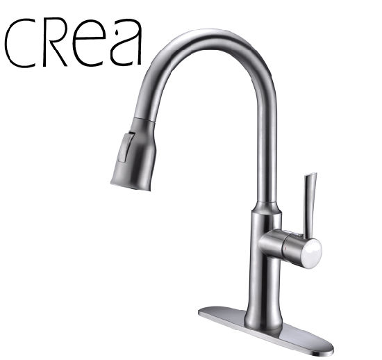 Faucet Pull out Sprayer Brushed Stainless Steel Kitchen Sink Taps