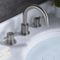 Widespread Bathroom Faucet in Brushed Nickel, 3 Hole Basin Faucet