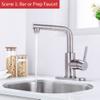 Stainless Steel Pull out Bathroom Faucet Deck Mounted Tap