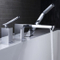 Bathtub Faucet with Shower Head, 3 Hole Tub Faucet in Square Shape