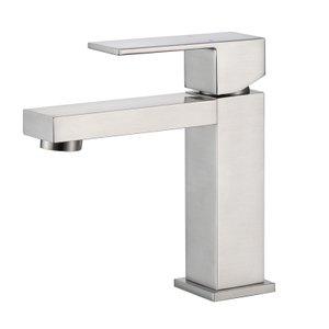 304 stainless steel basin tap ceramic valve core single hole bathroom faucet