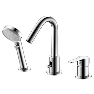 3 Hole Shower Bathtub Faucet Pull out Shower Head Water Mixer