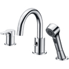 304 stainless steel faucet 3 hole basin mixer with pull out sprayer