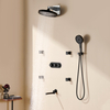 Stainless steel black bathroom four-function thermostatic shower with dark shower