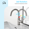 Single handle brushed ceramic spool stainless steel kitchen faucet