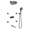 Stainless steel black bathroom four-function thermostatic shower with dark shower