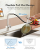 3 way pull out stainless steel chrome kitchen faucet