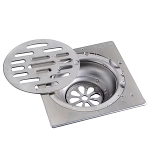 Factory direct sales 100 * 100 mm sewage processor square bathroom 304 stainless steel floor drain