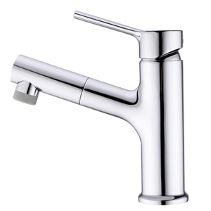 Pull out Bathroom Faucet with Sprayer Single Hole Basin Mixer Tap