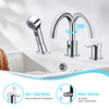 304 stainless steel faucet 3 hole basin mixer with pull out sprayer