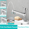 Pull out Bathroom Faucet with Sprayer Single Hole Basin Mixer Tap