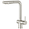 3 way pull out stainless steel chrome kitchen faucet